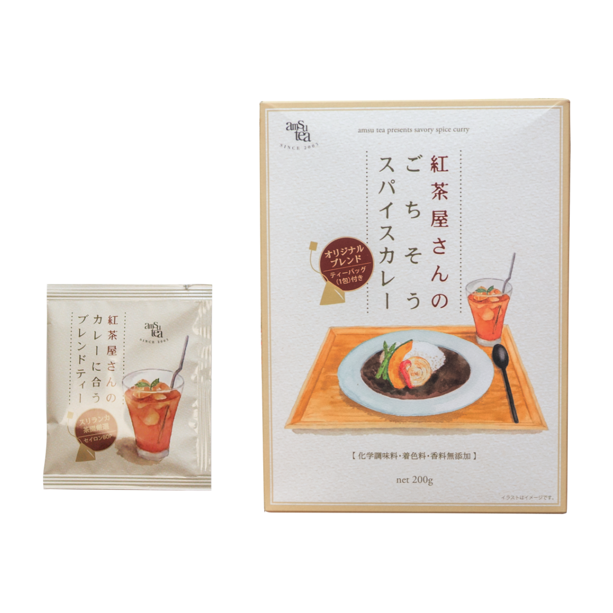 袋麺・缶詰・お茶・紅茶・お菓子色々　　　 カレー他食料品、調味料詰め合わせ 紅茶屋さんのごちそうスパイスカレー